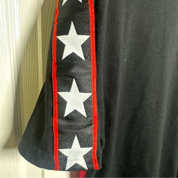 Black Pike Men’s Red Button Jersey XL Shirt Goal Digger Cotton Stars Stripes USA - Picture 8 of 14
